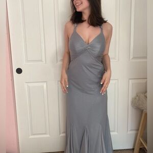 AW Bridal Sparkly Light Blue Bridesmaid Dress Size 2